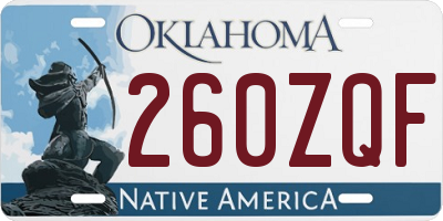 OK license plate 260ZQF