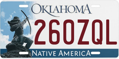 OK license plate 260ZQL