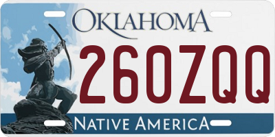 OK license plate 260ZQQ