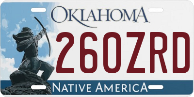 OK license plate 260ZRD