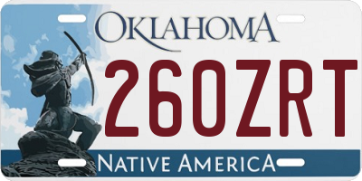 OK license plate 260ZRT