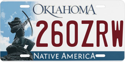 OK license plate 260ZRW