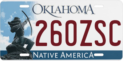 OK license plate 260ZSC