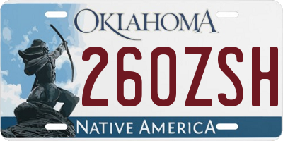 OK license plate 260ZSH