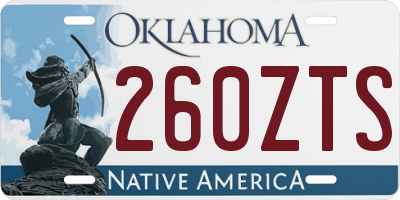 OK license plate 260ZTS