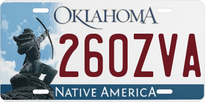 OK license plate 260ZVA