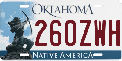 OK license plate 260ZWH
