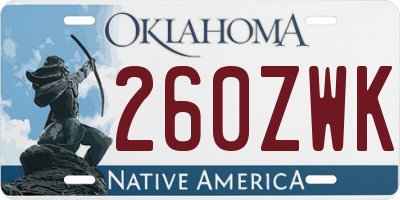 OK license plate 260ZWK