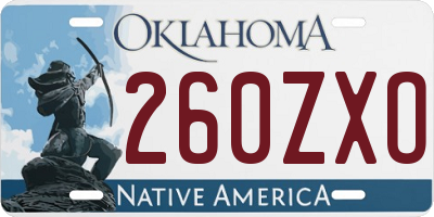 OK license plate 260ZXO