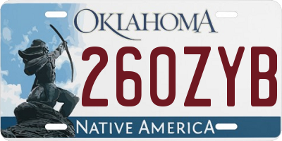OK license plate 260ZYB