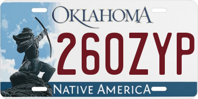 OK license plate 260ZYP