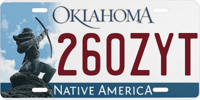 OK license plate 260ZYT