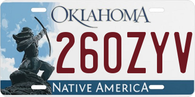 OK license plate 260ZYV