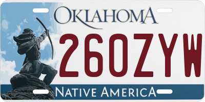 OK license plate 260ZYW