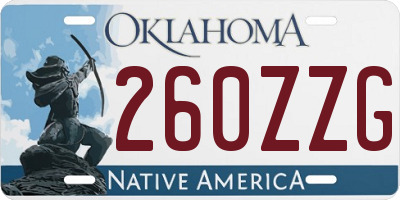 OK license plate 260ZZG