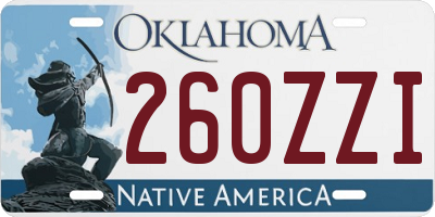 OK license plate 260ZZI