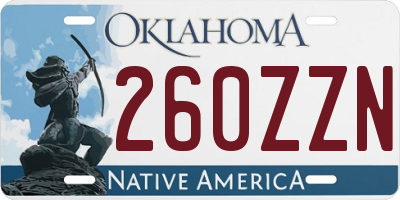 OK license plate 260ZZN
