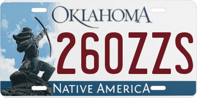 OK license plate 260ZZS