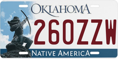 OK license plate 260ZZW