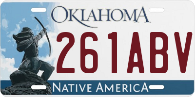 OK license plate 261ABV