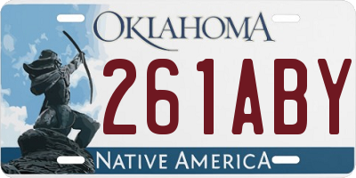 OK license plate 261ABY