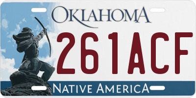 OK license plate 261ACF