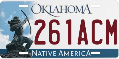 OK license plate 261ACM