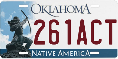 OK license plate 261ACT