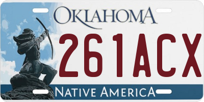 OK license plate 261ACX