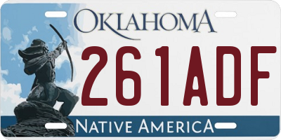 OK license plate 261ADF