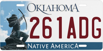 OK license plate 261ADG