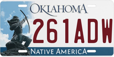 OK license plate 261ADW
