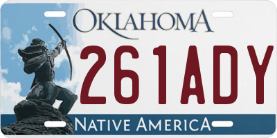 OK license plate 261ADY