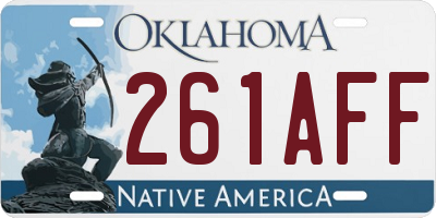 OK license plate 261AFF