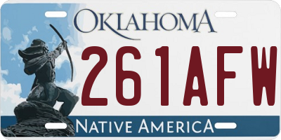OK license plate 261AFW