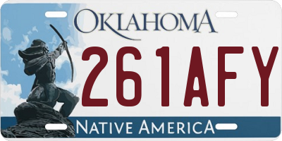 OK license plate 261AFY