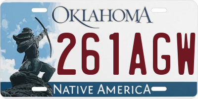 OK license plate 261AGW