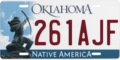 OK license plate 261AJF