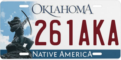 OK license plate 261AKA