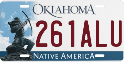 OK license plate 261ALU