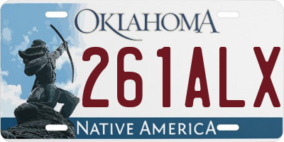 OK license plate 261ALX