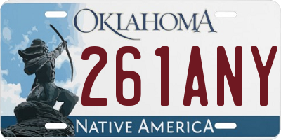 OK license plate 261ANY