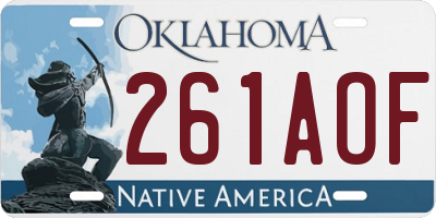 OK license plate 261AOF
