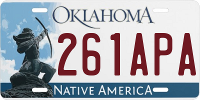 OK license plate 261APA