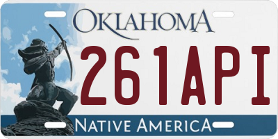 OK license plate 261API