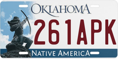 OK license plate 261APK