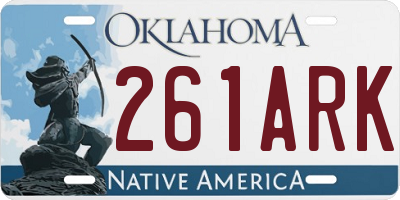 OK license plate 261ARK