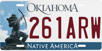 OK license plate 261ARW