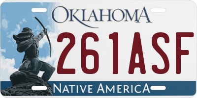 OK license plate 261ASF