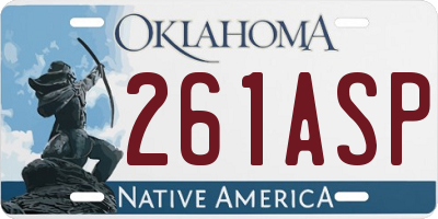OK license plate 261ASP